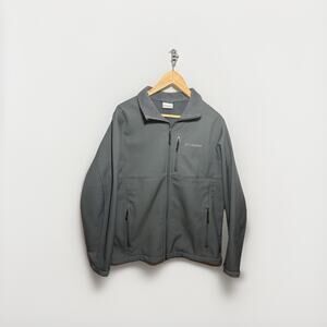 Columbia Ascender Softshell Jacket Men’s M Gray Full Zip Wind Resistant